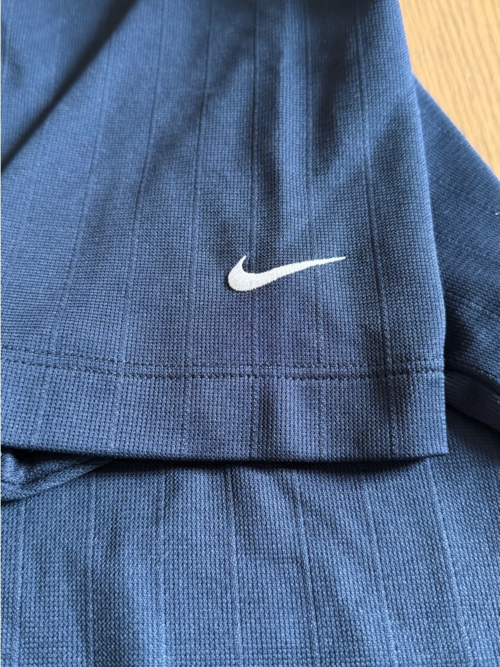 Nike Fitdry Men's Pinstripe Navy Blue Short Sleeve Polo Golf XL
